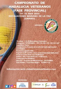 cartel torneo campeonato Andalucía Veteranos (fase provincial) 2023